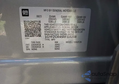 2024 Cadillac Xt4 Fwd Premium Luxury z USA, uszkodzony, nr VIN 1GYFZCR45RF116208